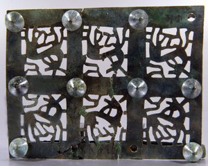 Bæltespænde, fra Corvaro di Borgoroses grav (bronze)